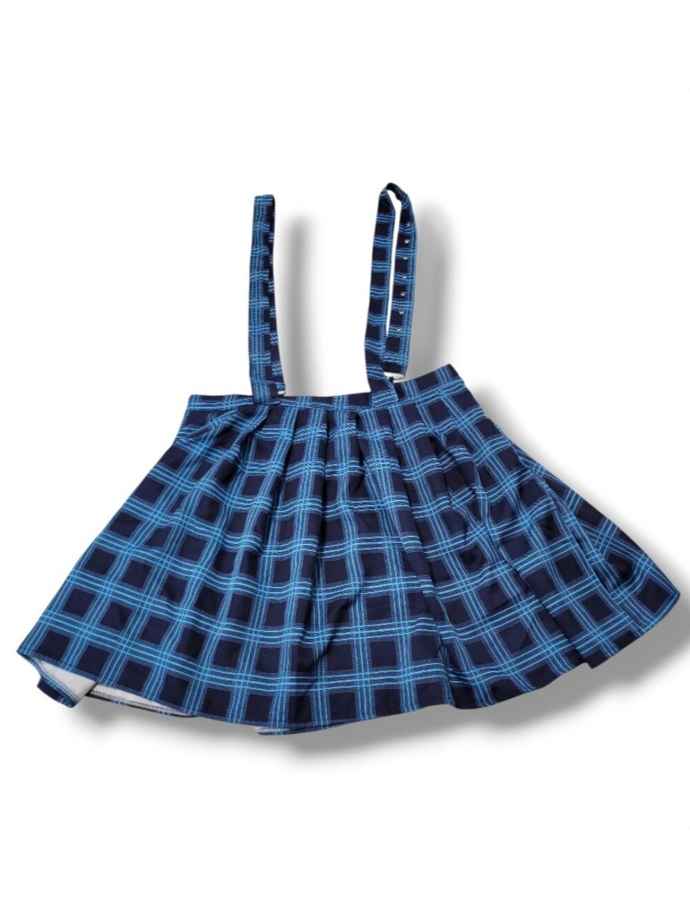 Plaid Skirt Size Large 34" Waist Pleated Suspender Skirt Punk Grunge Schoolgirl